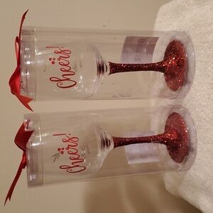Set of Holiday Wine Glasses